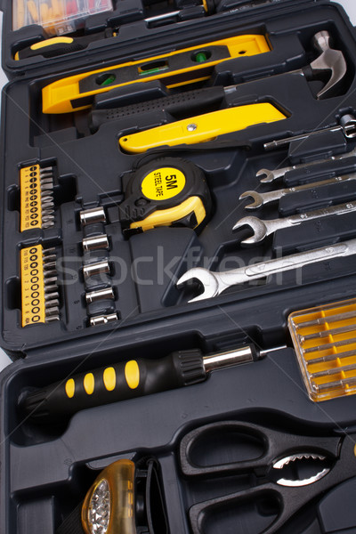 Caja de herramientas establecer martillo destornillador construcción cuadro Foto stock © restyler