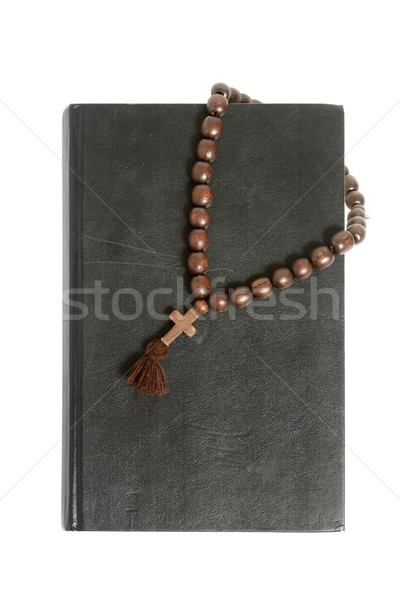 Bible noir bois croix isolé blanche [[stock_photo]] © restyler