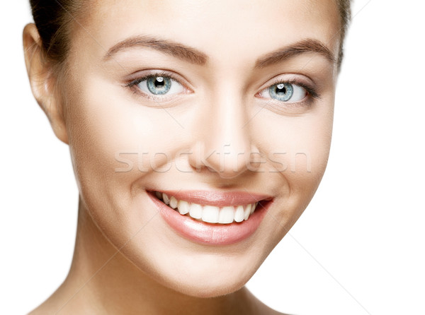 Frau Lächeln Zahnpflege schöne Frau Lächeln Auge Stock foto © restyler