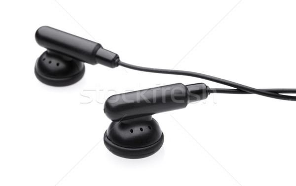 Ohrhörer schwarz weiß Schatten Design Telefon Stock foto © restyler