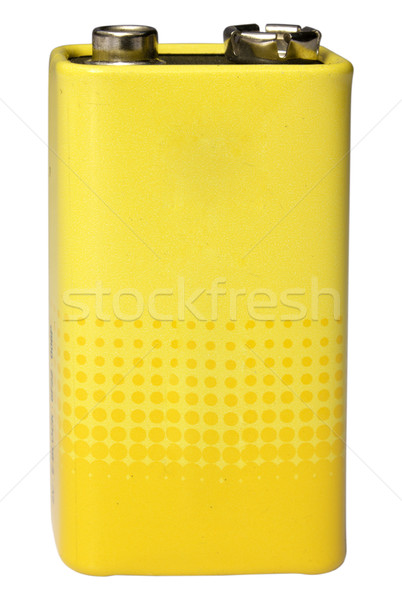 Volt batterij Geel kleur witte zwarte Stockfoto © restyler