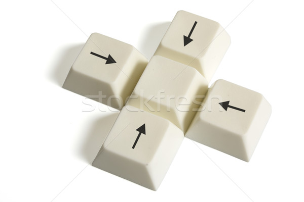 çapraz bilgisayar düğmeler yalıtılmış beyaz Internet Stok fotoğraf © restyler