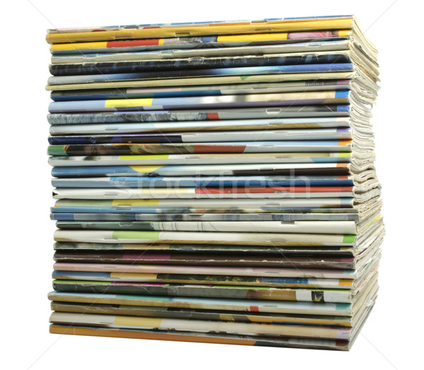 Heap of multi-coloured old magazines Stock photo © restyler