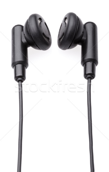 Ohrhörer schwarz weiß Schatten Design Telefon Stock foto © restyler