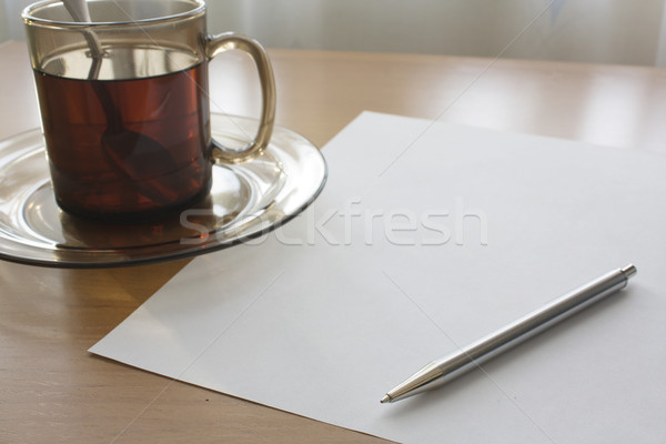 Writing for a cup of tea Stock photo © restyler