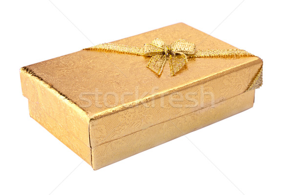 Golden Gift Box and Ribbon Bow Stock photo © restyler