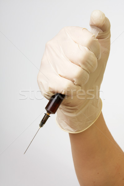 Hand Spritze Gefahr medizinischen Fehler Kriminalität Stock foto © restyler