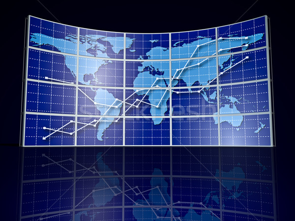 Videofal világtérkép absztrakt grafikon technológia Föld Stock fotó © reticent