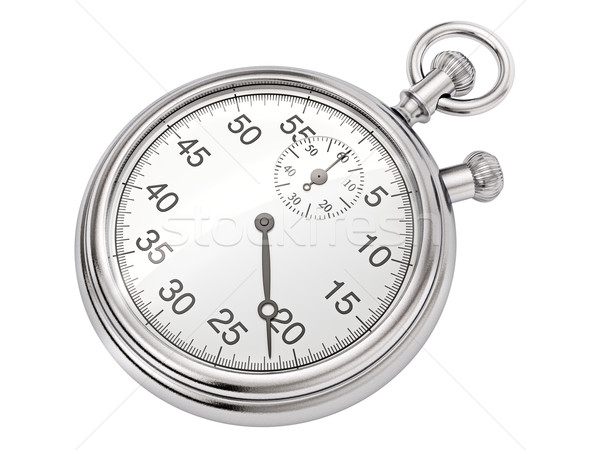 Kronometre 3d illustration analog beyaz spor çelik Stok fotoğraf © reticent