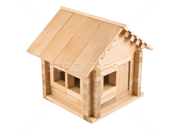 Haus Spielzeug Gebäude Holz Bau Design Stock foto © reticent