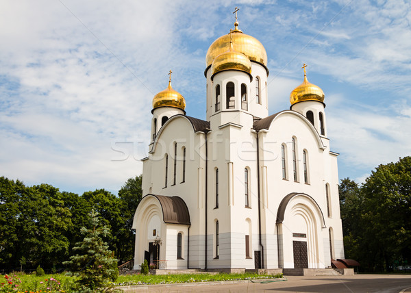 Ortodox templom orosz fehér kék ég égbolt Stock fotó © reticent