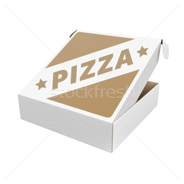 Caixa de pizza projeto ilustração 3d branco comida Foto stock © reticent
