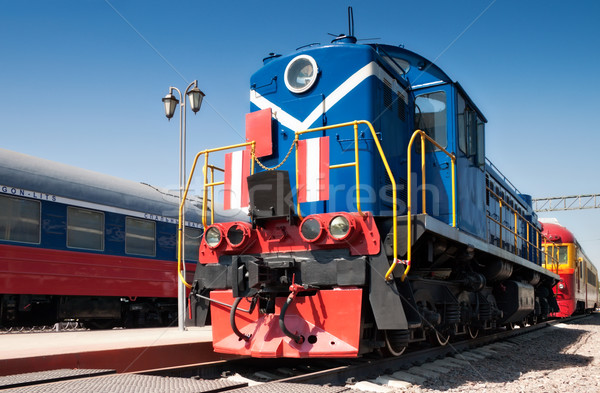 Foto stock: Velho · trem · cor · aço · motor · transporte