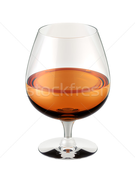 Foto stock: Brandy · vidro · branco · ilustração · 3d · vinho · álcool