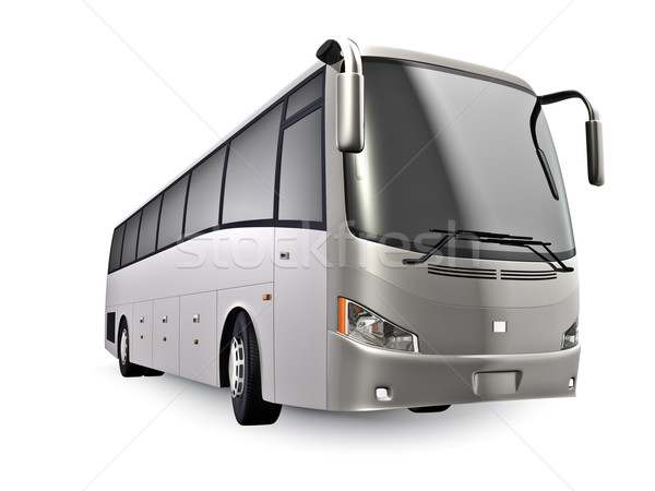 Zilver coach 3D tour bus geïsoleerd Stockfoto © reticent