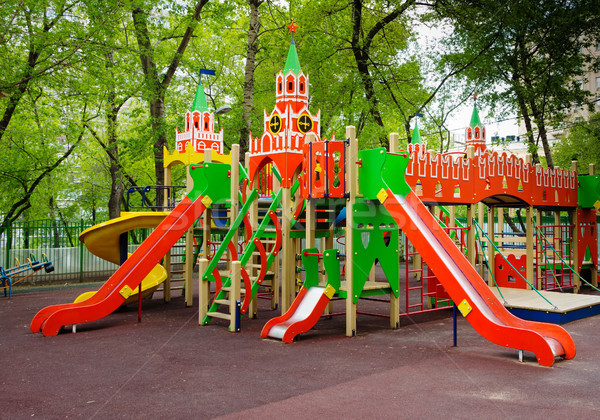 Spielplatz Frühling Kinder Garten Spaß Farbe Stock foto © reticent