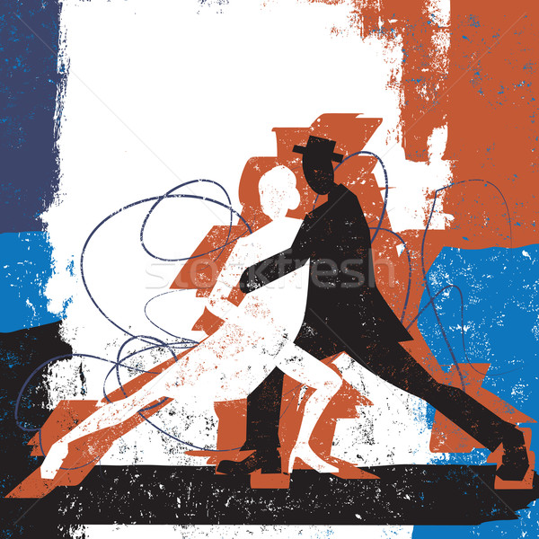Tangou cuplu Dansuri abstract om romantism Imagine de stoc © retrostar
