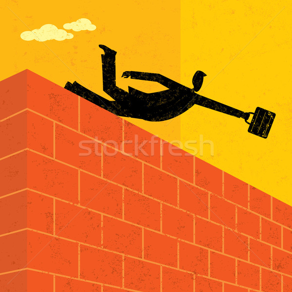 Jumping over a brick wall Stock photo © retrostar