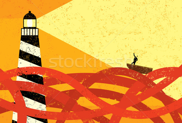 Morza biurokracja latarni łodzi człowiek Zdjęcia stock © retrostar