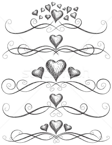 Heart scroll work Stock photo © retrostar