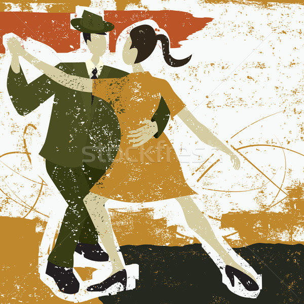Zwei tango Tänzer zwei Personen Tanz abstrakten Stock foto © retrostar