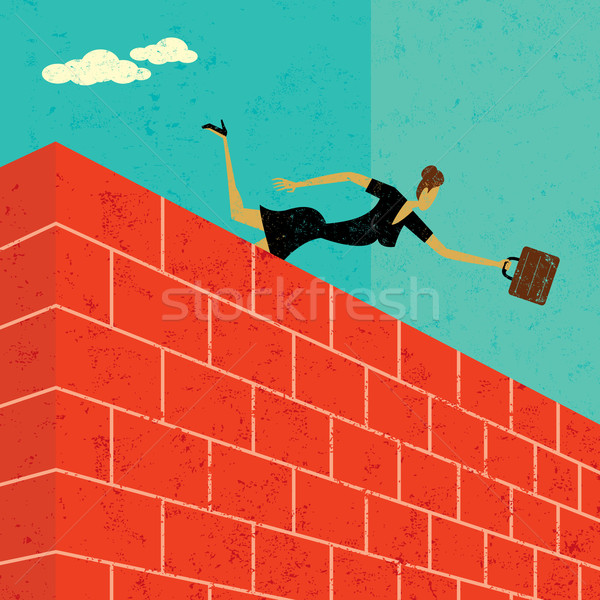 Jumping over a brick wall Stock photo © retrostar