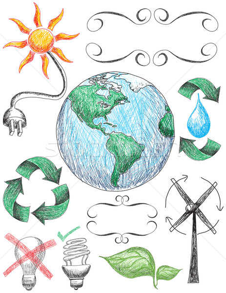 Foto stock: Reciclagem · conservação · papel · globo · natureza