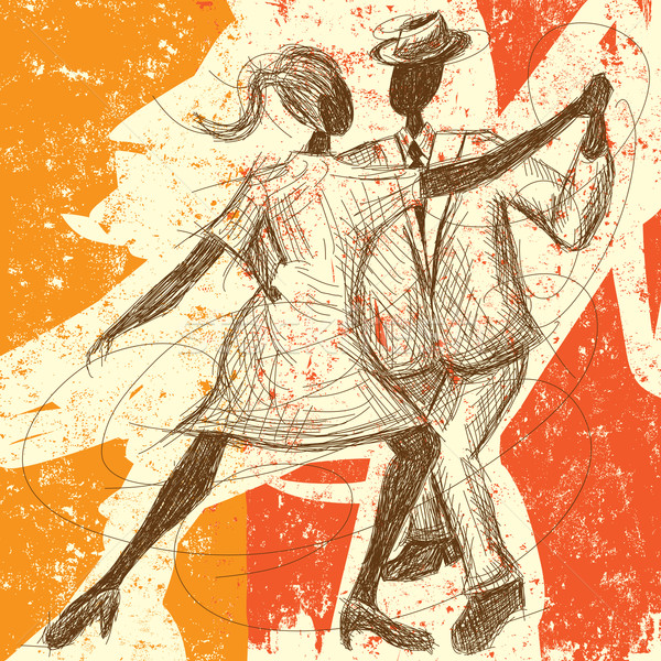 Tango Coppia dancing abstract uomo Foto d'archivio © retrostar