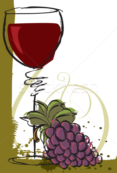 Pinot Noir with grapes Stock photo © retrostar