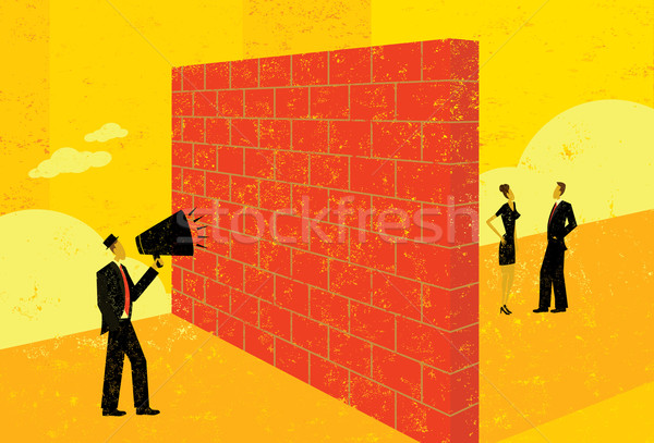 Shouting at a brick wall Stock photo © retrostar