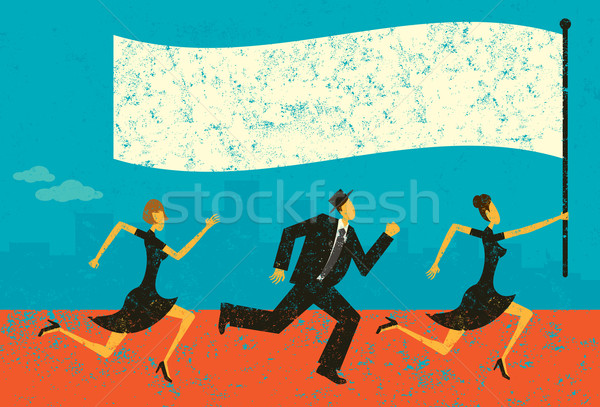 Business leider zakenlieden vlag mensen Stockfoto © retrostar