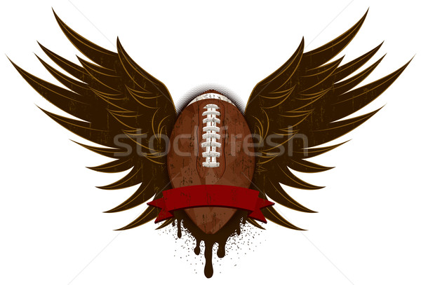 Futball szárnyak szöveg szalag festék Stock fotó © retrostar