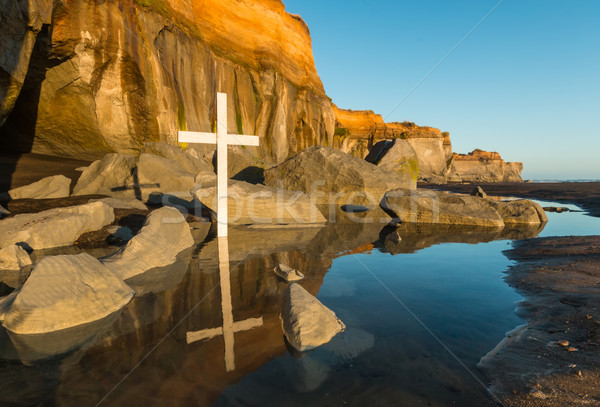 Heil Kreuz für immer Erosion Meer waschen Stock foto © rghenry