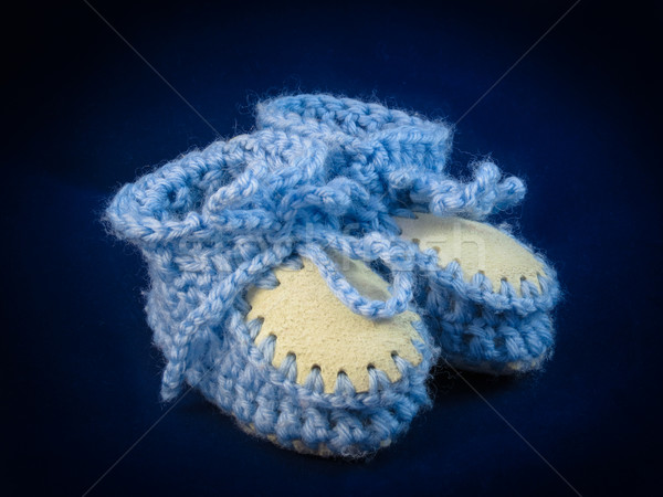Baba gyönyörű csizma kék könnyű apró Stock fotó © rghenry