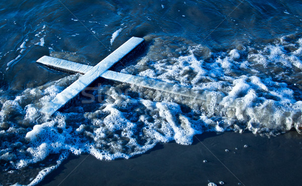 мыть вверх белый крест пляж воды Сток-фото © rghenry