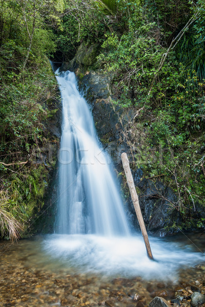 自然 瀑布 下 岩 出 商業照片 © rghenry