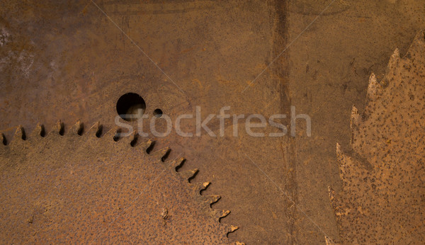 [[stock_photo]]: Circulaire · vu · vieux · rouillée · utilisé · métal