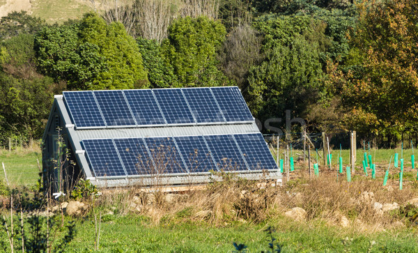 Kırsal güneş panelleri teknoloji enerji elektrik hücre Stok fotoğraf © rghenry