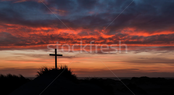 Ciel salut noir croix dune de sable merveilleux Photo stock © rghenry