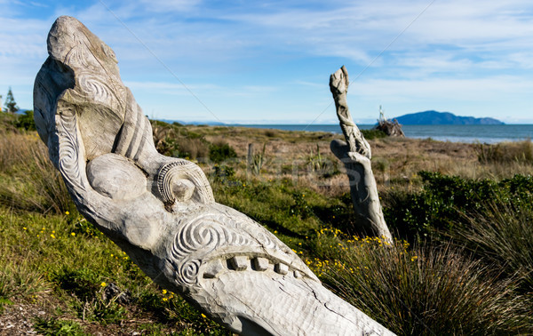 Beach Maori Carving Stock photo © rghenry