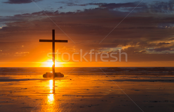 Setting Sun Cross Stock photo © rghenry