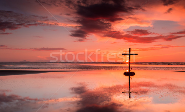 Setting Sun Cross Stock photo © rghenry
