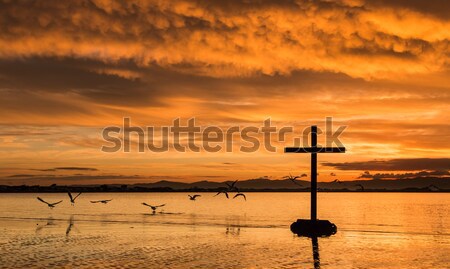 Sundown Prayer Cross Stock photo © rghenry