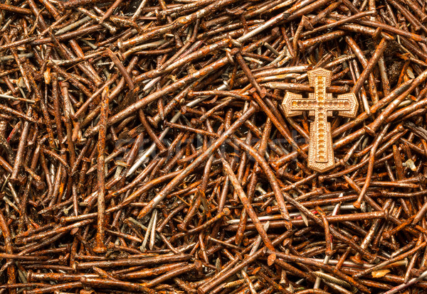 Costo pecado dorado cruz utilizado oxidado Foto stock © rghenry