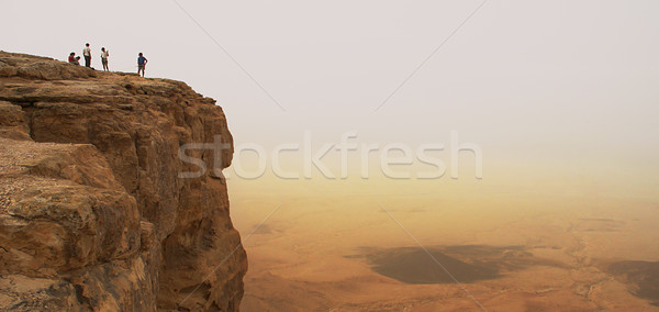 Cliff over the Ramon crater (panorama). Stock photo © rglinsky77