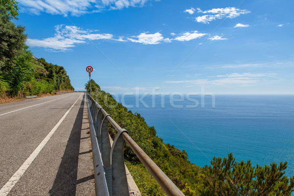 Road along Mediterranean sea coastline in Italy. Stock photo © rglinsky77