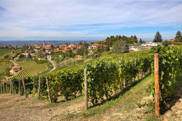 Stockfoto: Heuvels · kleine · stad · Italië · mooie · hemel