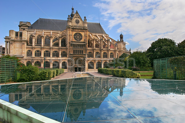 Alten Kirche Paris Brunnen Wasser Frankreich Stock foto © rglinsky77