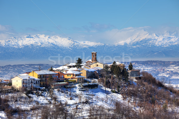 Town on the hill. Piedmont, Italy. Stock photo © rglinsky77