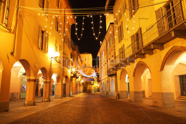 Town center at evening. Alba, Italy. Stock photo © rglinsky77